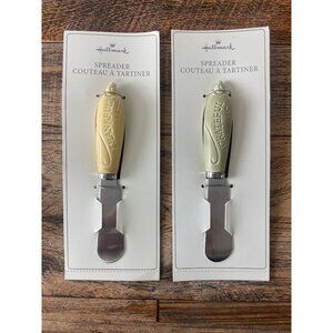 Hallmark Set Of 2 Spreader Knives "Thankful" & "Grateful" Resin Handles Stainles